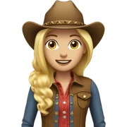 Blonde Cowgirl with a horse sticker