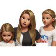 blonde girl with boys in shirt sticker
