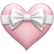 Pastel pink heart with white bow sticker