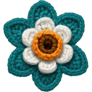 Crochet flower sticker