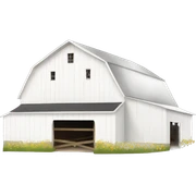 a white barn sticker