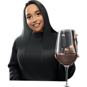 smiling girl with drink sticker