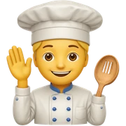 Emoji met koksmuts sticker