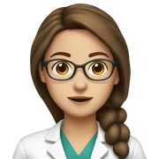 white skin woman doctor with brown hair  sticker