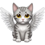 Grey tabby cat with angel wings sticker