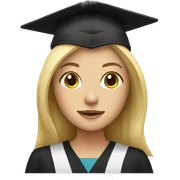 Blonde with a graduation cap sticker