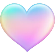 Iridescent gradient pastel heart sticker