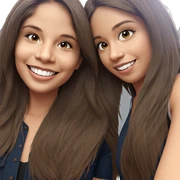 girls with smiles and brown hair sticker