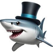 Shark with a top hat sticker