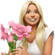 smiling girl with flower necklace sticker