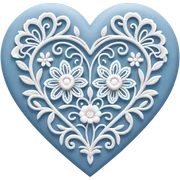delicate lace pattern inside a heart sticker