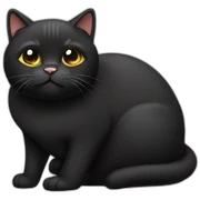 black fat cat  sticker