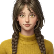 smiling girl in yellow sweater sticker