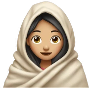 asian girl with blanket sticker