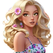 blonde girl in flower dress sticker