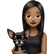 Cute black chihuahua with cute girl sticker