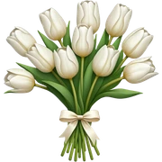 white tulip bouquet  sticker