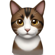 Brown black and white cat sticker