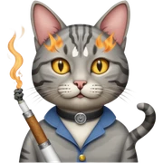 Cat smoking cat nip sticker