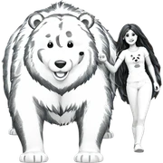 smiling girl with bear sticker