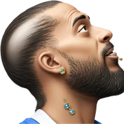 realistic male with jewelry sticker