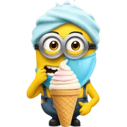 Minion eating ice cream sticker