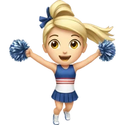 Caucasian cheerleader cheering sticker