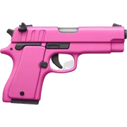 pink gun with a perspective on a slight angle sticker