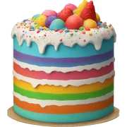 Rainbow cake sticker