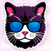 Cat with sunglasses sticker