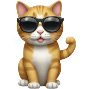 Cat with sunglasses sticker