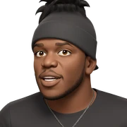 black haired male with hat sticker