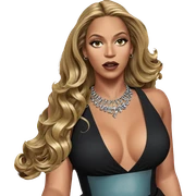 blonde beauty in black dress sticker
