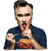Morrissey eating meat sticker