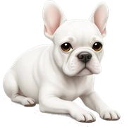 White Frenchie laying sticker