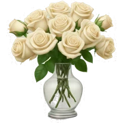 Cream color roses in glass vase sticker