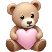 Light pink heart with teddy bear sticker