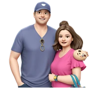 cute couple with playful accessories sticker