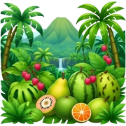 tropical jungle fruit landscape sticker