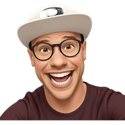 smiling boy in baseball cap sticker