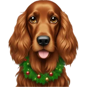Irish setter with Christmas tree  sticker
