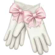 vintage rococo white gloves with light pink bows  sticker