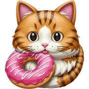 Cat eating donut sticker