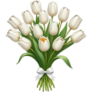white tulip bouquet sticker