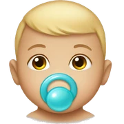 Baby wearing pacifier sticker