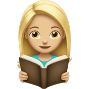blonde girl reading sticker
