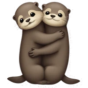 otters hugging otters hugging  sticker