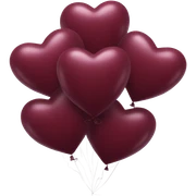 Hearts burgundy balloons  sticker