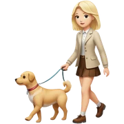 Blonde girl walking dog sticker