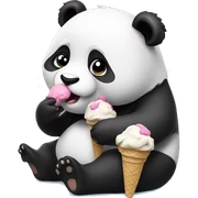 Panda eating ice cream sticker